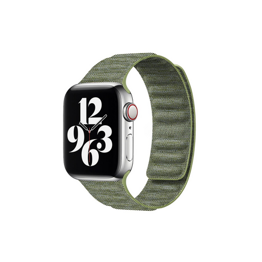 Apple Watch Uyumlu Baklalı Denim Loop Kordon Yeşil