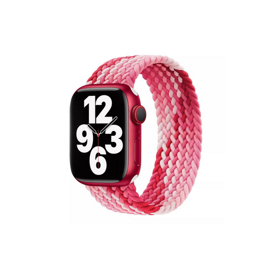 Apple Watch Uyumlu Örgü Loop Kordon Kırmızı Gradyan