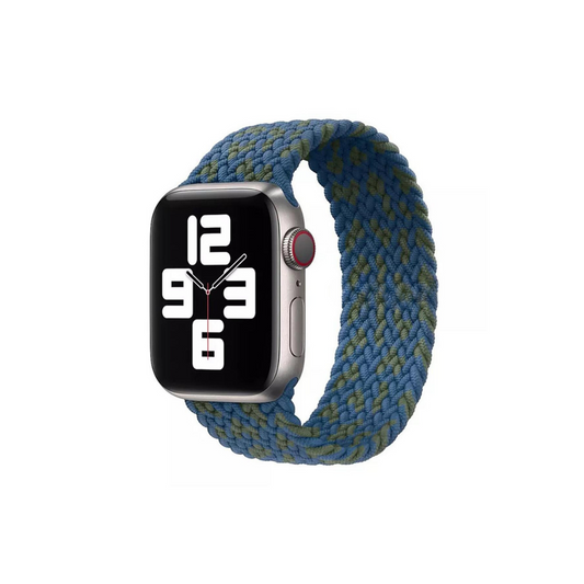 Apple Watch Uyumlu Örgü Loop Kordon Mavi/Yeşil