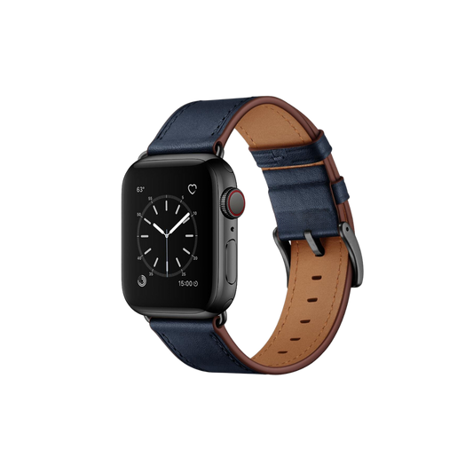 Apple Watch Uyumlu Hakiki Deri Kordon Lacivert