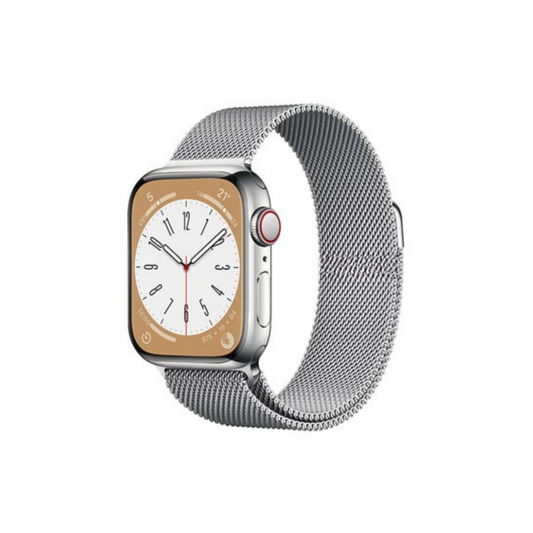 Apple Watch Uyumlu Milano Loop Çelik Hasır Kordon Gümüş