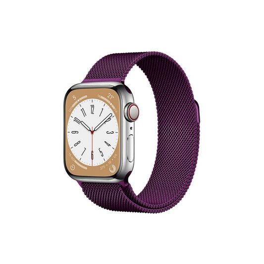 Apple Watch Uyumlu Milano Loop Çelik Hasır Kordon Mor