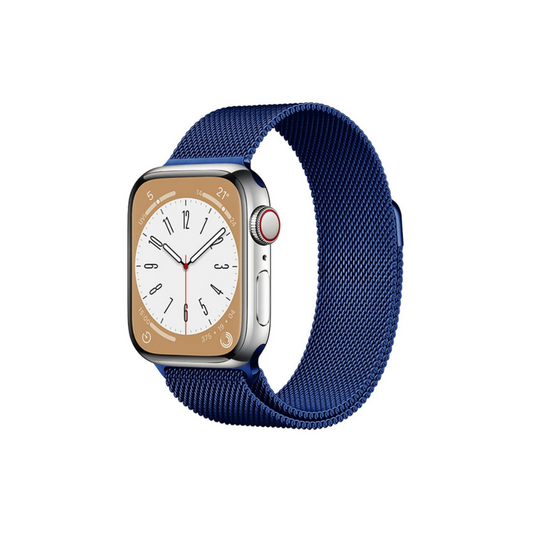 Apple Watch Uyumlu Milano Loop Çelik Hasır Kordon Mavi