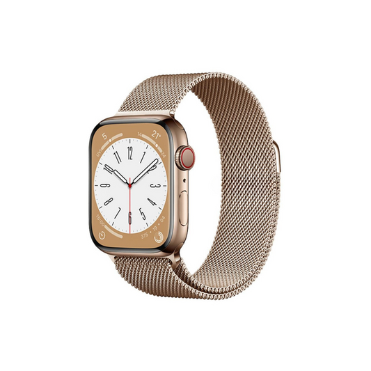 Apple Watch Uyumlu Milano Loop Çelik Hasır Kordon Vintage Gold