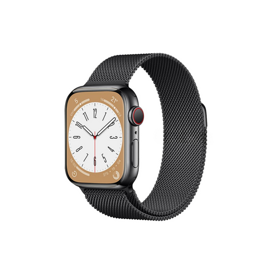 Apple Watch Uyumlu Milano Loop Çelik Hasır Kordon Siyah