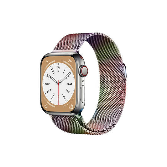 Apple Watch Uyumlu Milano Loop Çelik Hasır Kordon Çok Renkli