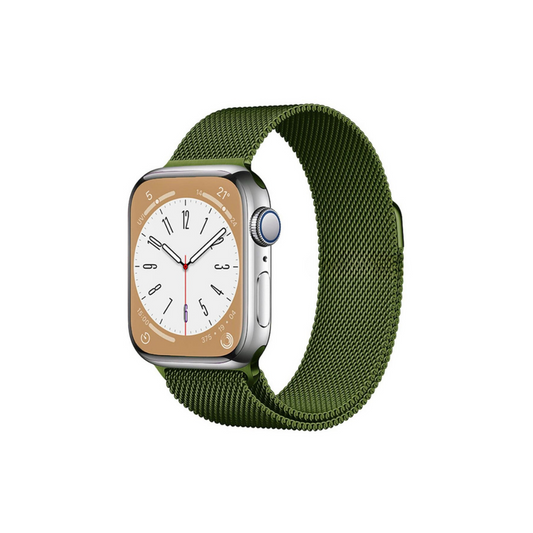 Apple Watch Uyumlu Milano Loop Çelik Hasır Kordon Parlak Yeşil