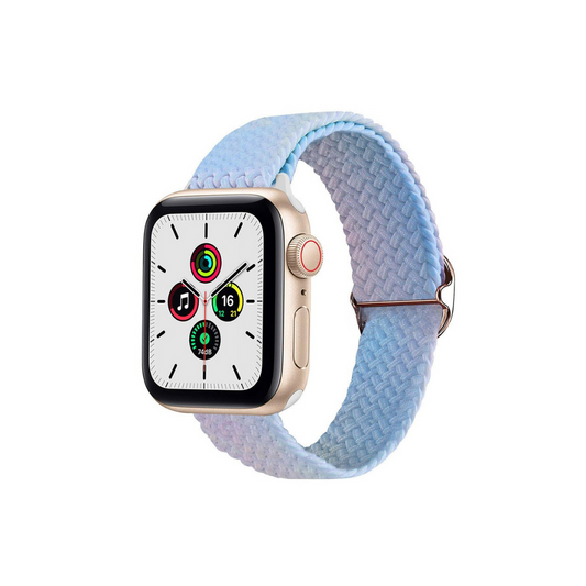Apple Watch Uyumlu Ayarlanabilir Renkli Örgü Loop Kordon Çelik Mavisi