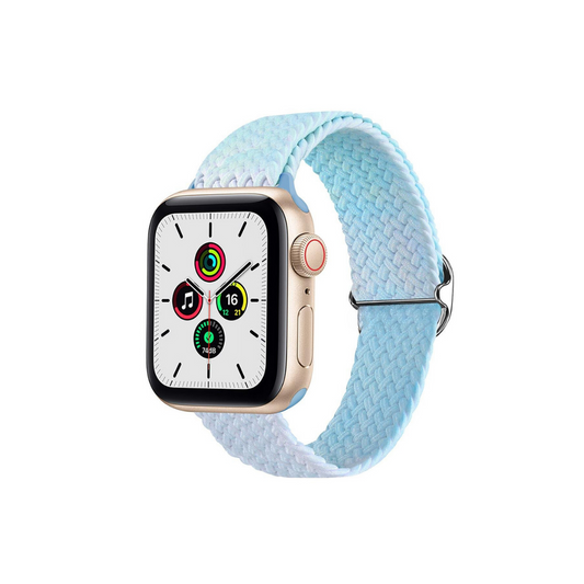 Apple Watch Uyumlu Ayarlanabilir Renkli Örgü Loop Kordon Akuamarin