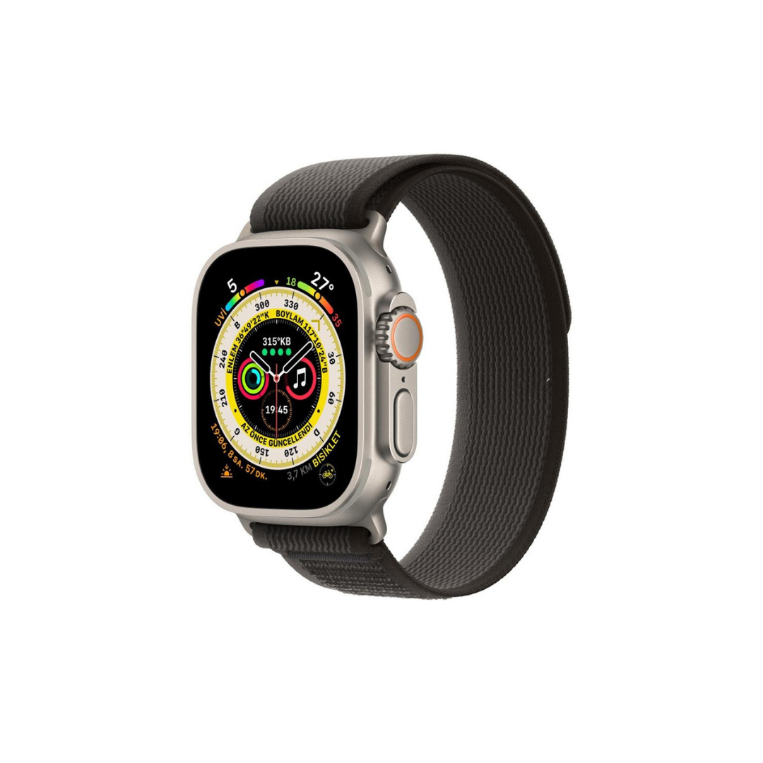 Apple Watch Uyumlu Trail Loop Kordon Siyah/Gri