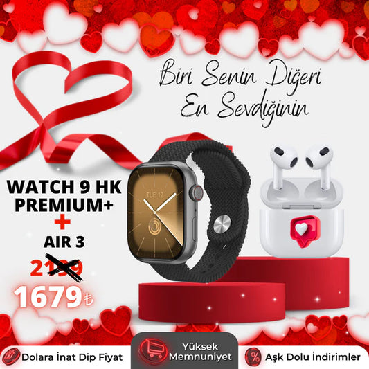 Watch 9 HK Premium Akıllı Saat + Kulaklık