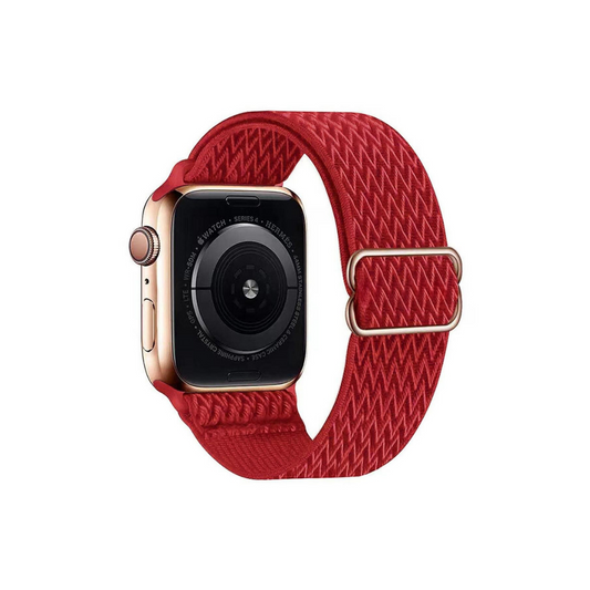 Apple Watch Uyumlu Ayarlanabilir W Örgü Loop Kordon Kırmızı