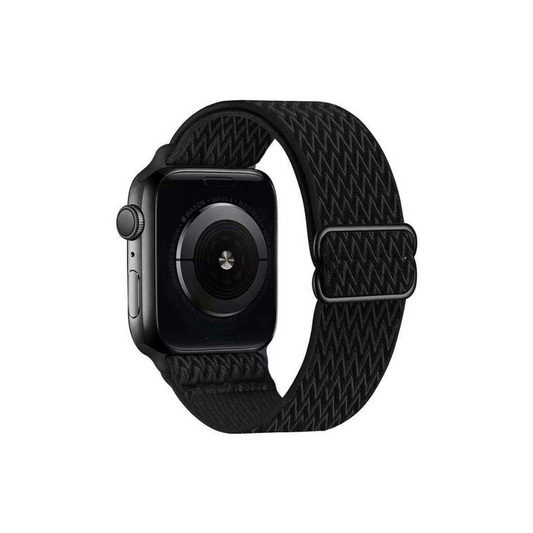 Apple Watch Uyumlu Ayarlanabilir W Örgü Loop Kordon Siyah