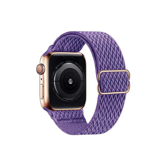 Apple Watch Uyumlu Ayarlanabilir W Örgü Loop Kordon Mor