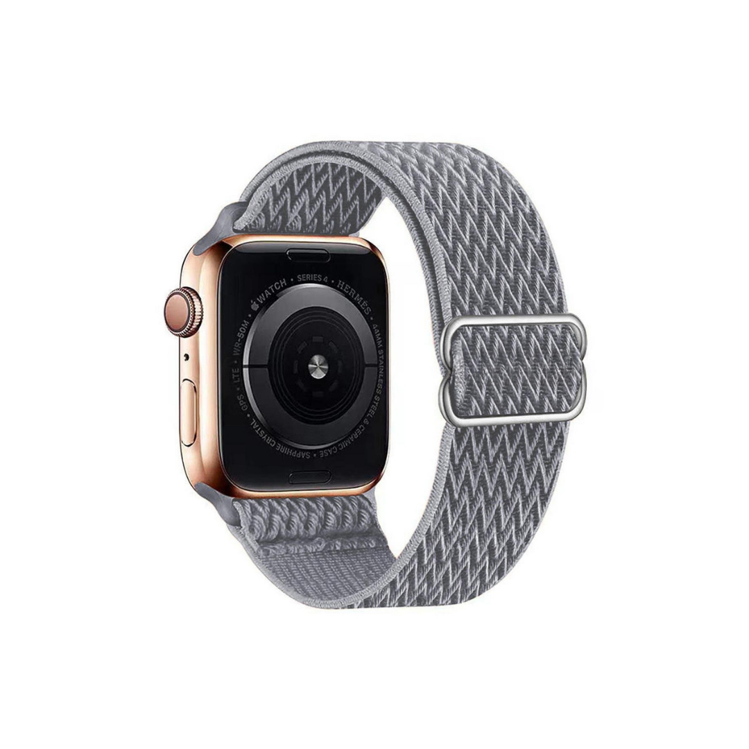 Apple Watch Uyumlu Ayarlanabilir W Örgü Loop Kordon Açık Gri