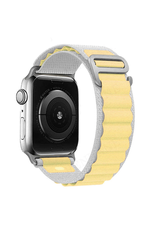 Apple Watch Uyumlu Alpine Loop Kordon Gri/Sarı