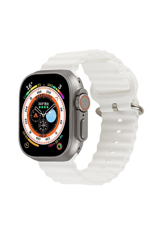 Apple Watch Uyumlu Kalın Ocean Loop Kordon Beyaz