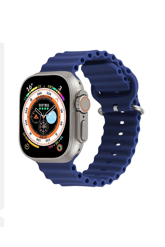 Apple Watch Uyumlu Kalın Ocean Loop Kordon Gece Mavisi