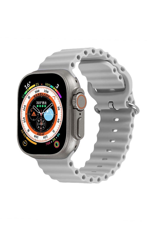 Apple Watch Uyumlu Kalın Ocean Loop Kordon Gri