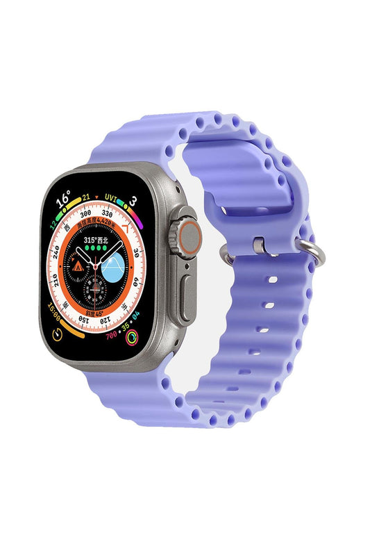 Apple Watch Uyumlu Kalın Ocean Loop Kordon Lila