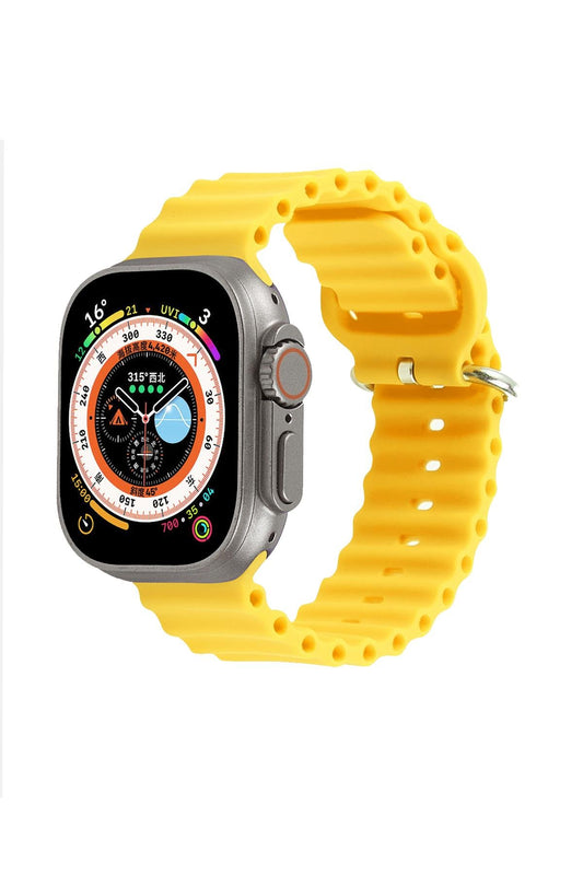 Apple Watch Uyumlu Kalın Ocean Loop Kordon Sarı