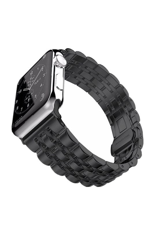 Apple Watch Uyumlu Klasik Jubile Çelik Kordon Siyah