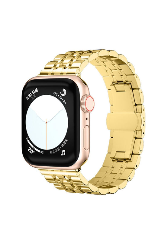 Apple Watch Uyumlu Klasik Jubile Çelik Kordon Gold