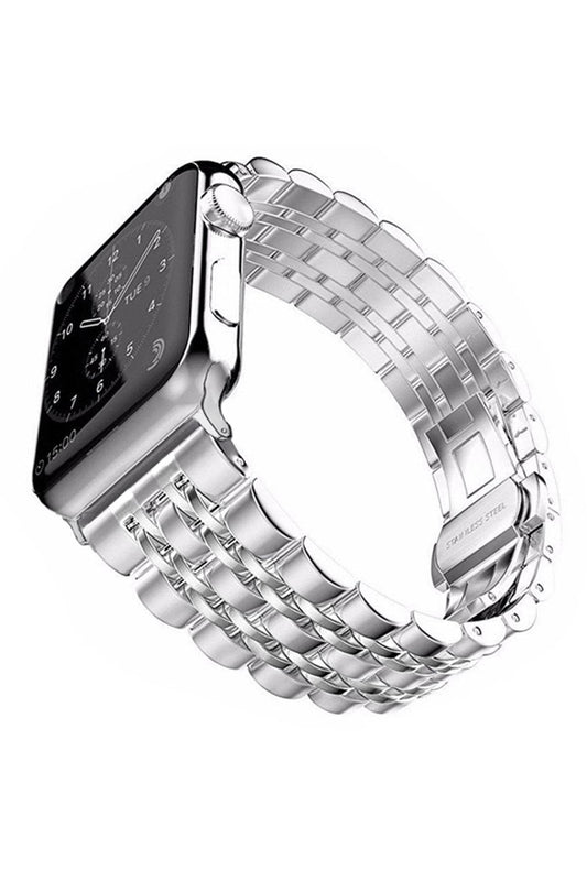 Apple Watch Uyumlu Klasik Jubile Çelik Kordon Gümüş