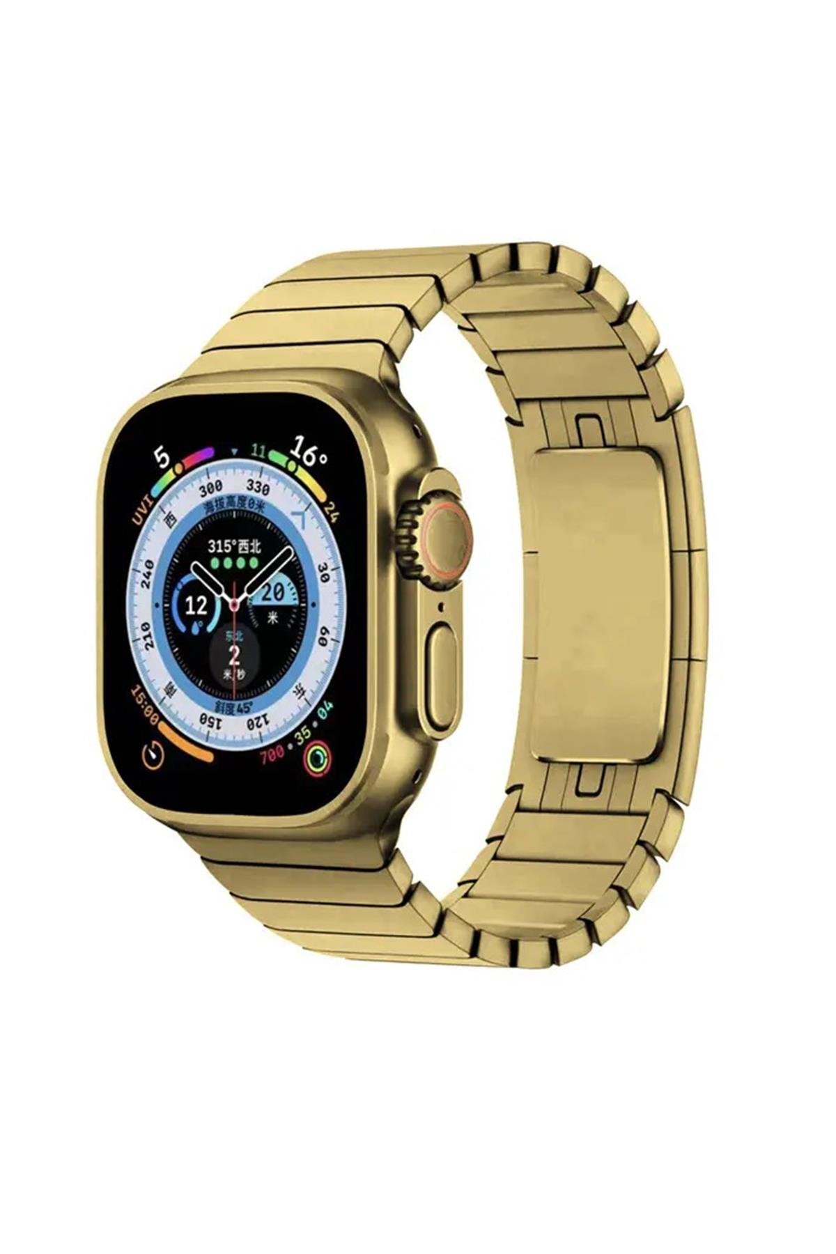 Apple Watch Uyumlu Klipsli Çelik Loop Kordon Gold