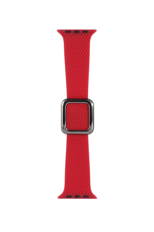 Apple Watch Uyumlu Modern Tokalı Kordon Kızıl Kırmızı