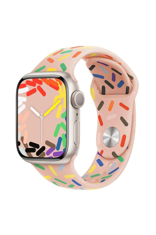 Apple Watch Uyumlu Pride Edition Spor Kordon Açık Pembe