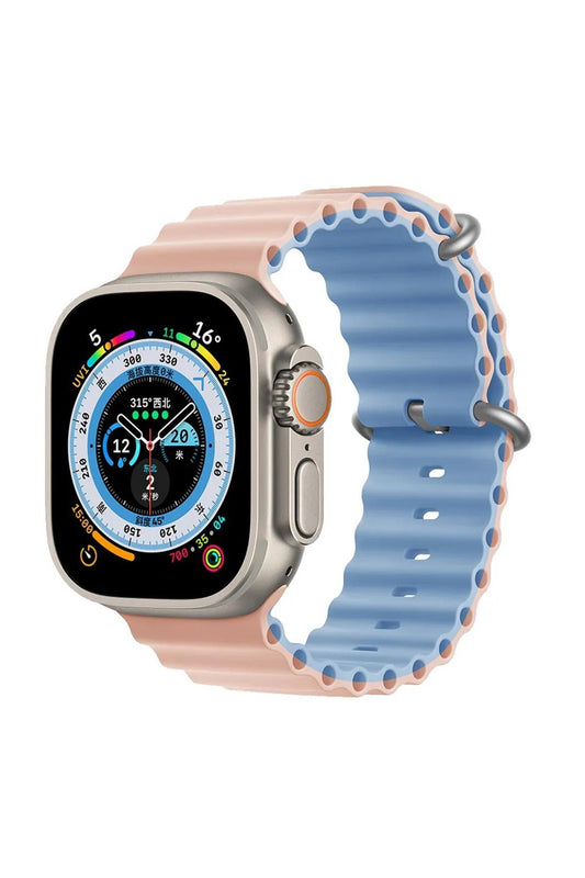 Apple Watch Uyumlu Renkli Ocean Loop Kordon Kum Pembesi/Mavi