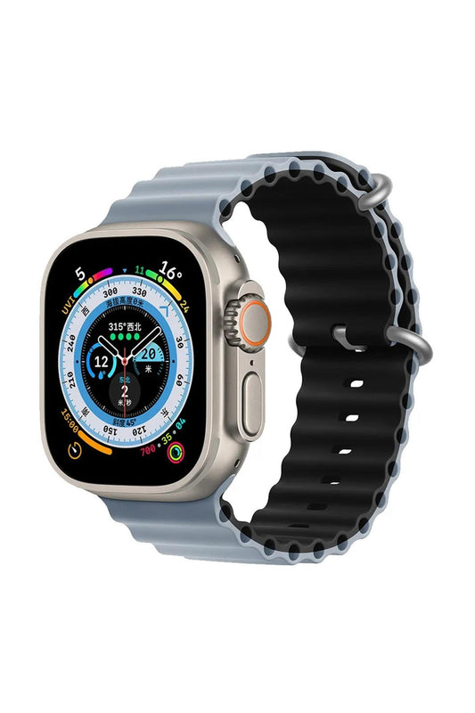 Apple Watch Uyumlu Renkli Ocean Loop Kordon Obsidyen/Siyah