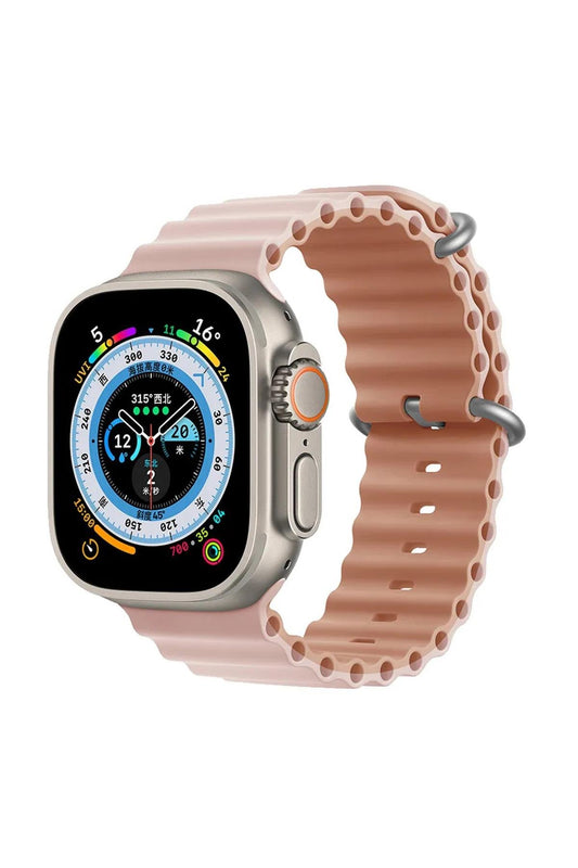 Apple Watch Uyumlu Renkli Ocean Loop Kordon Pembe/Gül Fısıltısı
