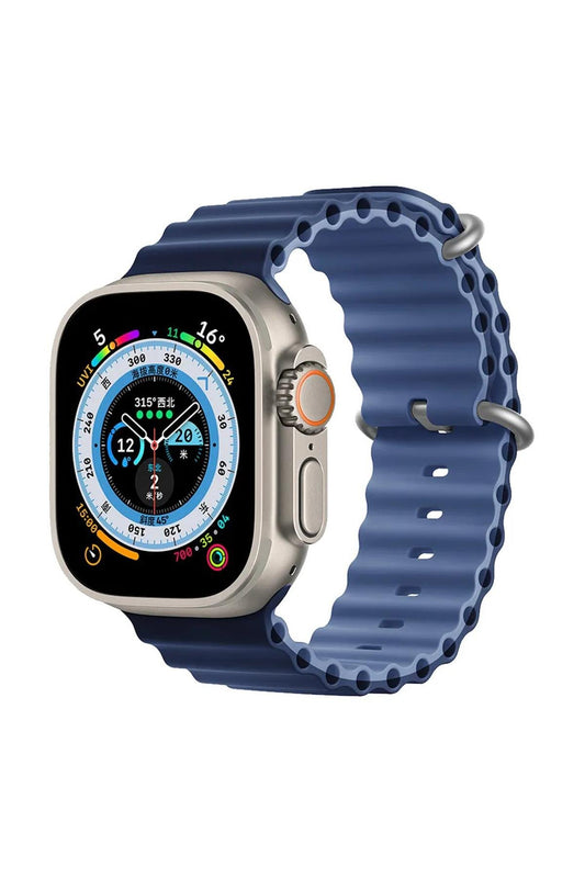 Apple Watch Uyumlu Renkli Ocean Loop Kordon Lacivert/Mavi