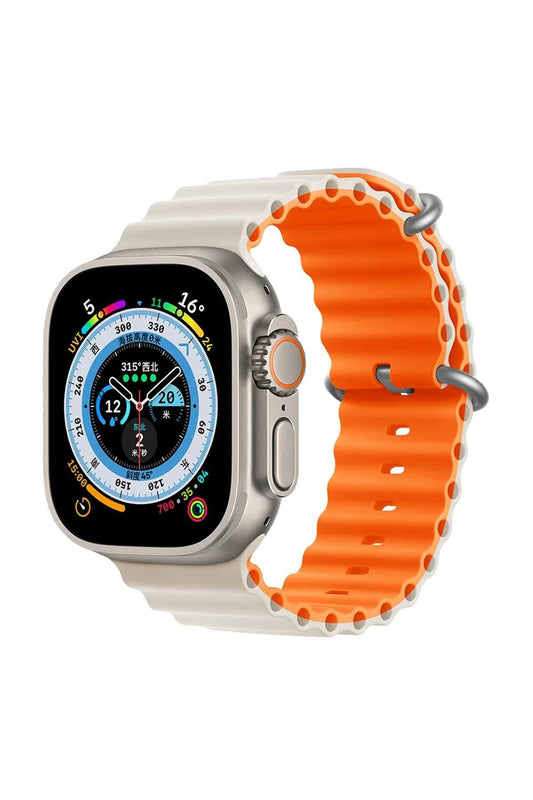 Apple Watch Uyumlu Renkli Ocean Loop Kordon Yıldız Işığı/Turuncu