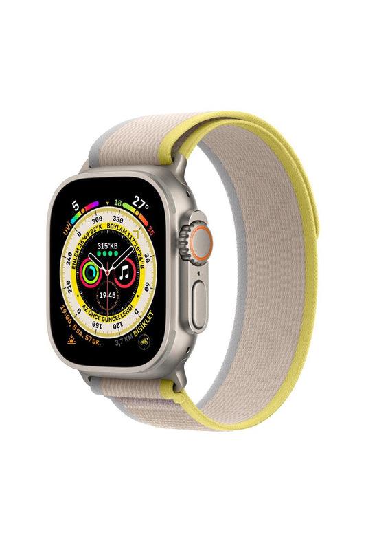 Apple Watch Uyumlu Trail Loop Kordon Sarı/Bej