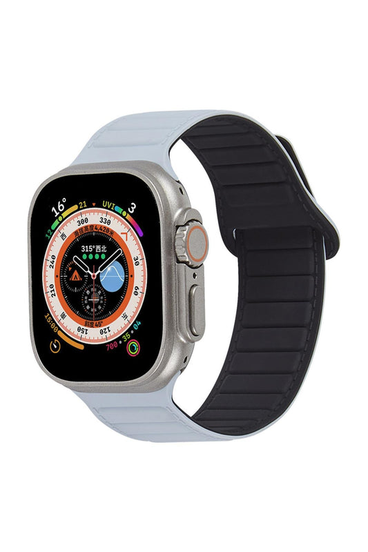 Apple Watch Uyumlu Ultra Manyetik Silikon Kordon Obsidyen/Siyah
